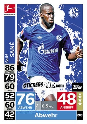 Sticker Salif Sané - German Fussball Bundesliga 2018-2019. Match Attax n. 283 - Topps