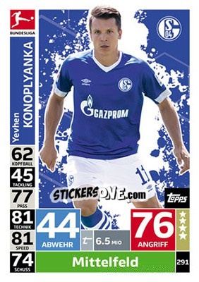 Figurina Yevhen Konoplyanka - German Fussball Bundesliga 2018-2019. Match Attax - Topps