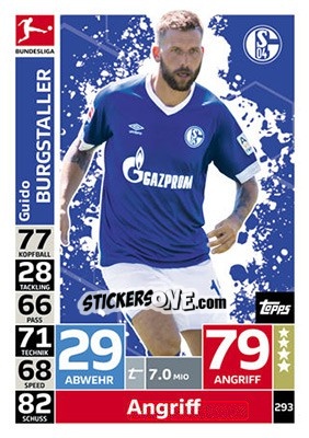 Figurina Guido Burgstaller - German Fussball Bundesliga 2018-2019. Match Attax - Topps