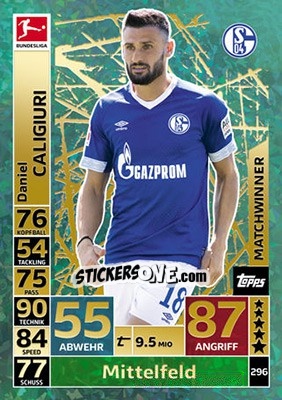 Sticker Daniel Caligiuri - German Fussball Bundesliga 2018-2019. Match Attax n. 296 - Topps