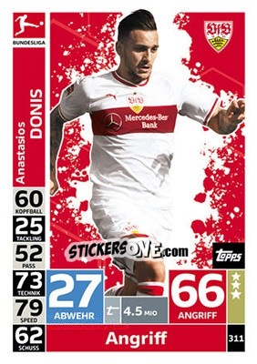 Sticker Anastasios Donis - German Fussball Bundesliga 2018-2019. Match Attax n. 311 - Topps
