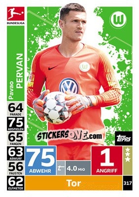 Sticker Pavao Pervan - German Fussball Bundesliga 2018-2019. Match Attax n. 317 - Topps