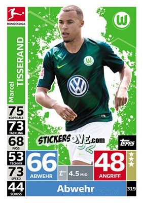 Sticker Marcel Tisserand - German Fussball Bundesliga 2018-2019. Match Attax - Topps