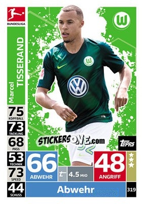 Sticker Marcel Tisserand - German Fussball Bundesliga 2018-2019. Match Attax n. 319 - Topps