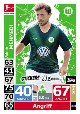 Sticker Admir Mehmedi - German Fussball Bundesliga 2018-2019. Match Attax n. 330 - Topps