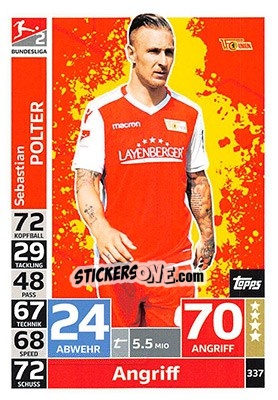 Figurina Sebastian Polter - German Fussball Bundesliga 2018-2019. Match Attax - Topps