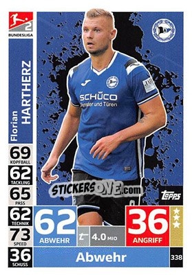 Sticker Florian Hartherz - German Fussball Bundesliga 2018-2019. Match Attax n. 338 - Topps