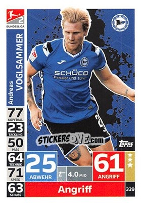 Cromo Andreas Voglsammer - German Fussball Bundesliga 2018-2019. Match Attax - Topps