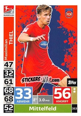 Sticker Maximilian Thiel - German Fussball Bundesliga 2018-2019. Match Attax - Topps