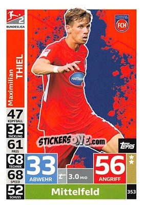 Figurina Maximilian Thiel - German Fussball Bundesliga 2018-2019. Match Attax - Topps