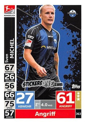 Sticker Sven Michel - German Fussball Bundesliga 2018-2019. Match Attax - Topps