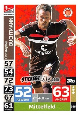 Sticker Christopher Buchtmann - German Fussball Bundesliga 2018-2019. Match Attax - Topps