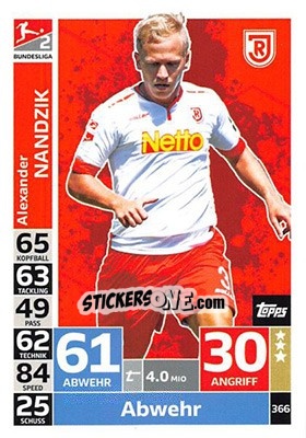 Sticker Alexander Nandzik - German Fussball Bundesliga 2018-2019. Match Attax - Topps