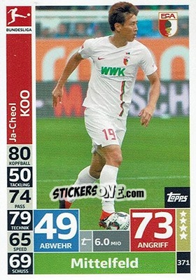 Sticker Ja-Cheol Koo - German Fussball Bundesliga 2018-2019. Match Attax n. 371 - Topps