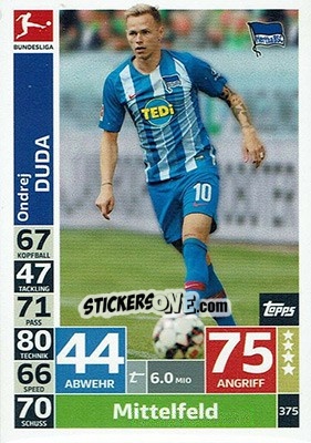 Cromo Ondrej Duda - German Fussball Bundesliga 2018-2019. Match Attax - Topps