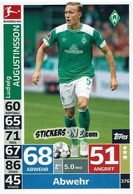 Figurina Ludwig Augustinsson - German Fussball Bundesliga 2018-2019. Match Attax - Topps