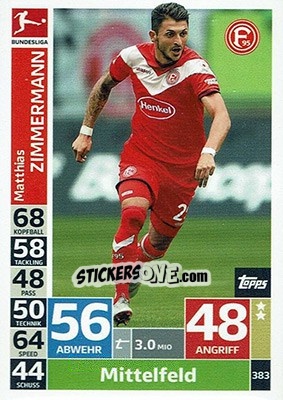 Figurina Matthias Zimmermann - German Fussball Bundesliga 2018-2019. Match Attax - Topps