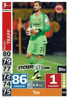 Sticker Kevin Trapp - German Fussball Bundesliga 2018-2019. Match Attax n. 385 - Topps