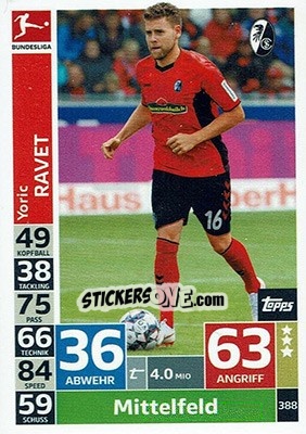 Figurina Yoric Ravet - German Fussball Bundesliga 2018-2019. Match Attax - Topps