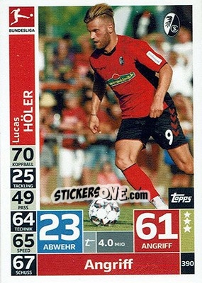 Sticker Lucas Höler - German Fussball Bundesliga 2018-2019. Match Attax n. 390 - Topps
