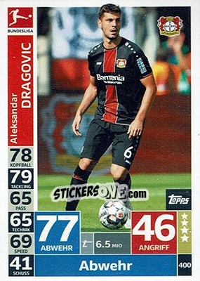 Cromo Aleksandar Dragovic - German Fussball Bundesliga 2018-2019. Match Attax - Topps