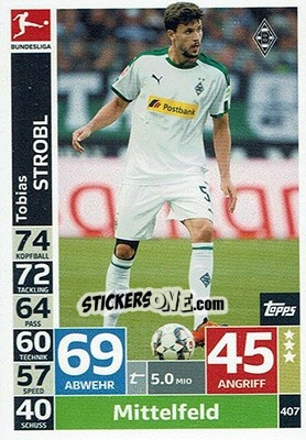 Sticker Tobias Strobl - German Fussball Bundesliga 2018-2019. Match Attax - Topps