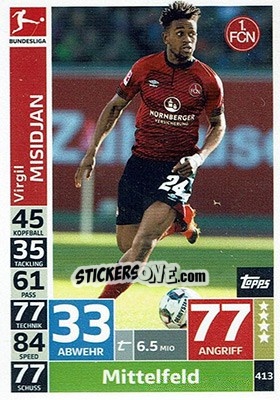 Sticker Virgil Misidjan - German Fussball Bundesliga 2018-2019. Match Attax - Topps