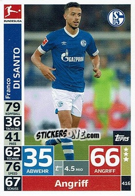 Figurina Franco Di Santo - German Fussball Bundesliga 2018-2019. Match Attax n. 416 - Topps