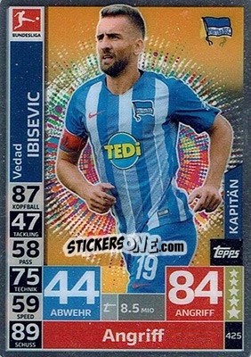 Sticker Vedad Ibisevic - German Fussball Bundesliga 2018-2019. Match Attax - Topps