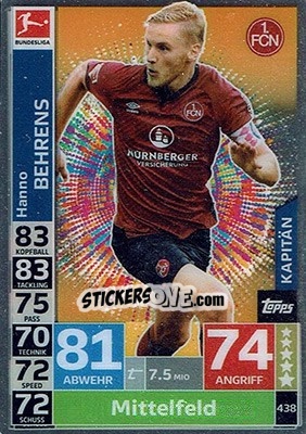 Figurina Hanno Behrens - German Fussball Bundesliga 2018-2019. Match Attax - Topps