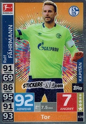 Figurina Ralf Fährmann - German Fussball Bundesliga 2018-2019. Match Attax n. 439 - Topps