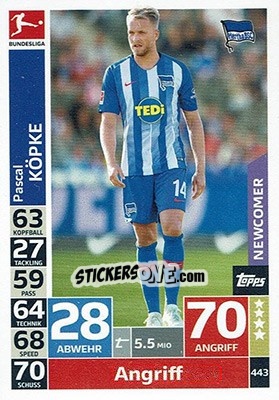 Figurina Pascal Köpke - German Fussball Bundesliga 2018-2019. Match Attax - Topps