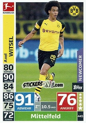 Sticker Axel Witsel - German Fussball Bundesliga 2018-2019. Match Attax n. 445 - Topps