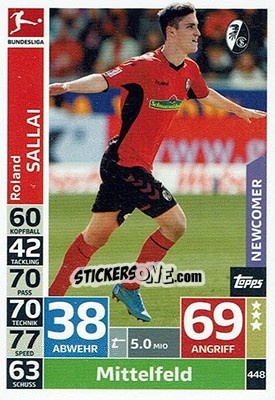 Figurina Roland Sallai - German Fussball Bundesliga 2018-2019. Match Attax - Topps