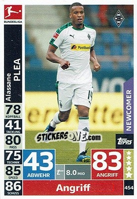 Sticker Alassane Pléa - German Fussball Bundesliga 2018-2019. Match Attax - Topps