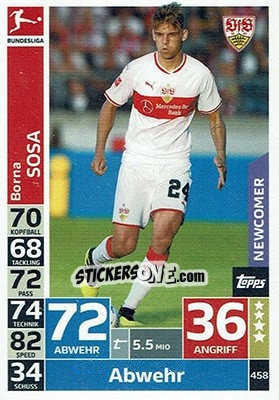 Sticker Borna Sosa - German Fussball Bundesliga 2018-2019. Match Attax n. 458 - Topps