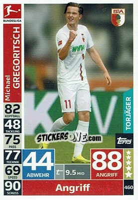 Sticker Michael Gregoritsch - German Fussball Bundesliga 2018-2019. Match Attax - Topps