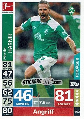 Sticker Martin Harnik - German Fussball Bundesliga 2018-2019. Match Attax n. 462 - Topps