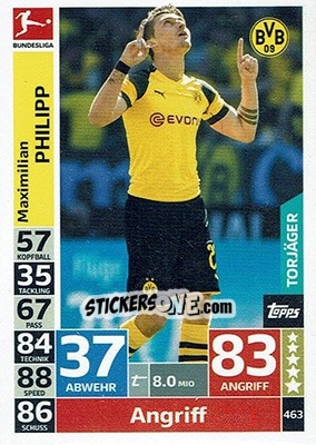 Sticker Maximilian Philipp - German Fussball Bundesliga 2018-2019. Match Attax - Topps