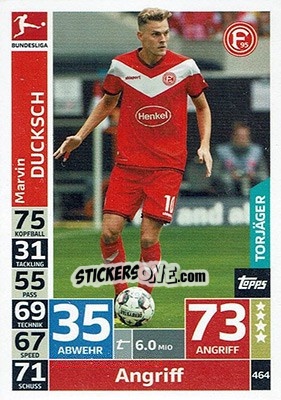 Sticker Marvin Ducksch - German Fussball Bundesliga 2018-2019. Match Attax n. 464 - Topps