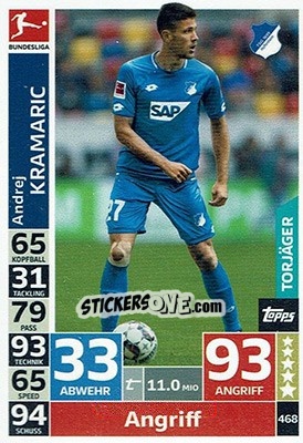 Sticker Andrej Kramaric - German Fussball Bundesliga 2018-2019. Match Attax - Topps