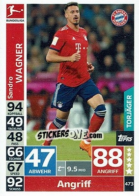 Figurina Sandro Wagner - German Fussball Bundesliga 2018-2019. Match Attax - Topps