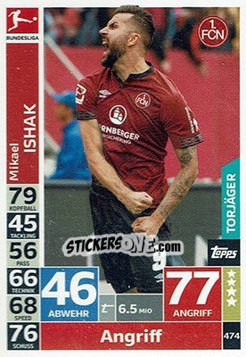 Sticker Mikael Ishak - German Fussball Bundesliga 2018-2019. Match Attax - Topps