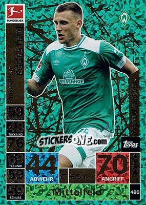 Sticker Maximilian Eggestein - German Fussball Bundesliga 2018-2019. Match Attax n. 480 - Topps