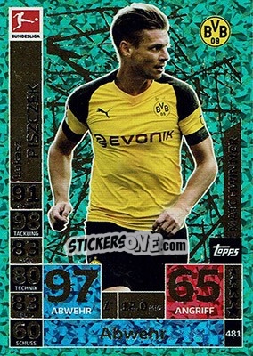 Sticker Lukasz Piszczek - German Fussball Bundesliga 2018-2019. Match Attax n. 481 - Topps