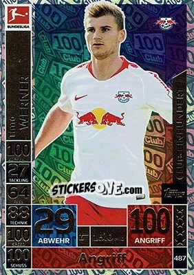 Sticker Timo Werner - German Fussball Bundesliga 2018-2019. Match Attax n. 487 - Topps
