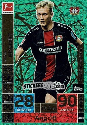 Sticker Julian Brandt - German Fussball Bundesliga 2018-2019. Match Attax n. 488 - Topps