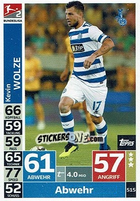 Figurina Kevin Wolze - German Fussball Bundesliga 2018-2019. Match Attax - Topps