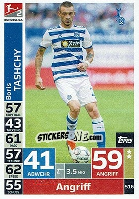 Sticker Boris Tashchy - German Fussball Bundesliga 2018-2019. Match Attax - Topps