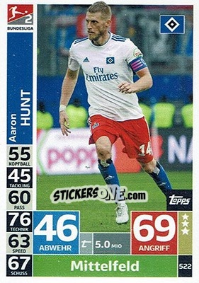 Figurina Aaron Hunt - German Fussball Bundesliga 2018-2019. Match Attax - Topps